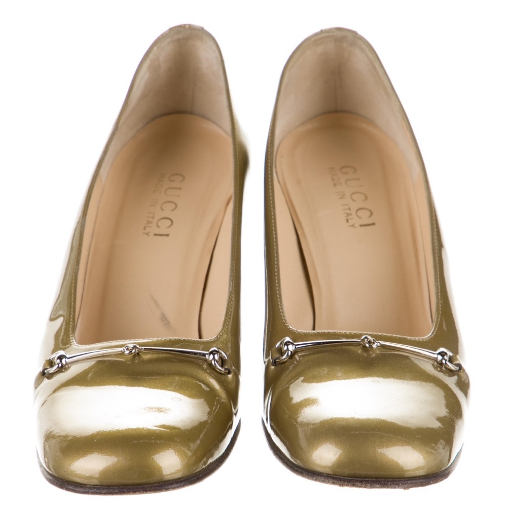 Gucci Gold Patent Leather Pumps‎ Sz. 8.5